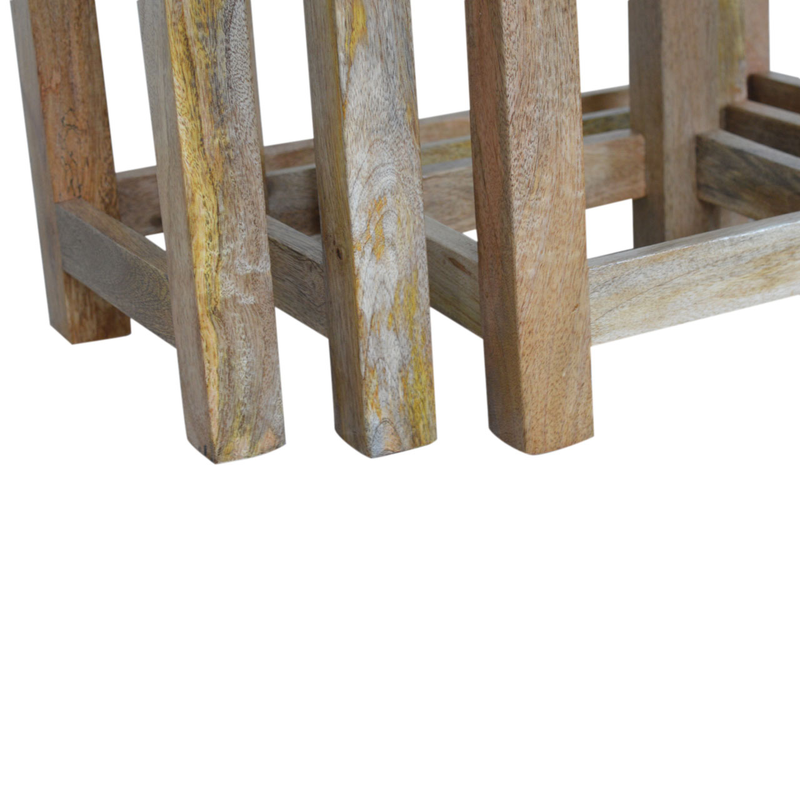 Artisan Furniture Country Solid Wood Stool Set of 3, Beige