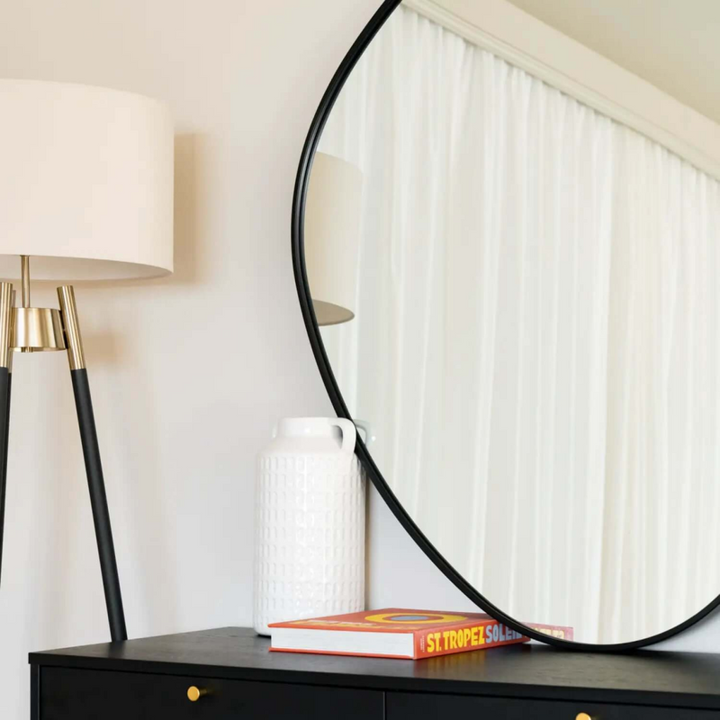 Izumi- Black Metal Irregular Pebble Mirror - 120cm x 90cm