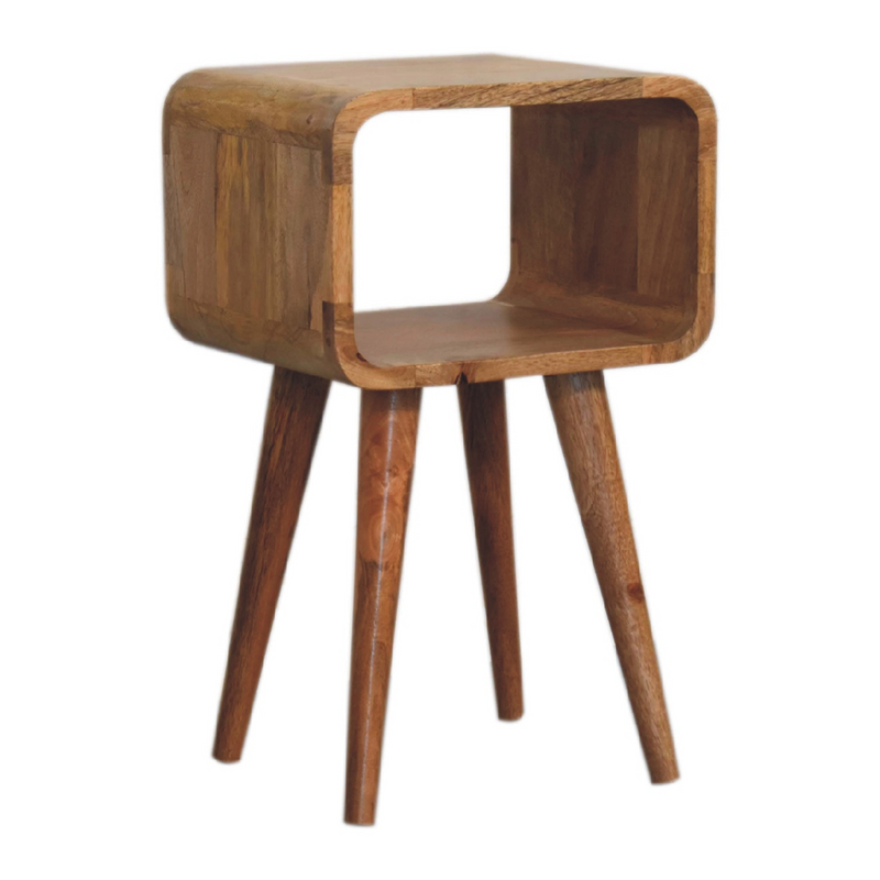 Artisan Furniture Solid Wood Mini Curved Open Bedside