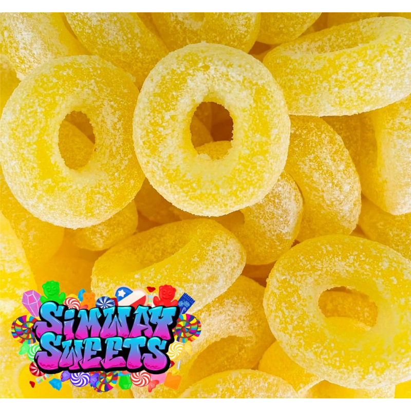 Sour Pineapple Rings Retro Fizzy Gummy Sweets Gift Jar - 625g