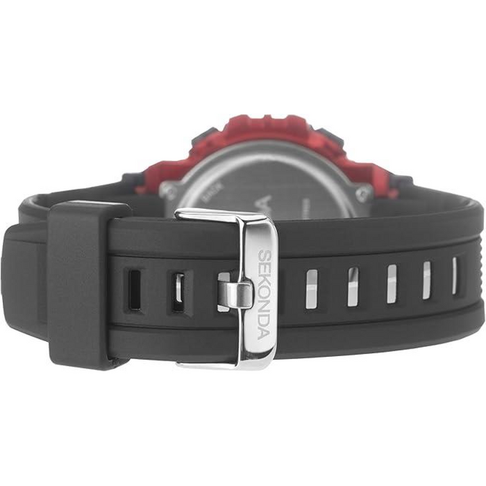 Sekonda Mens Sports Chronograph 50m Water Resistance Digital Black Rubber Strap Watch