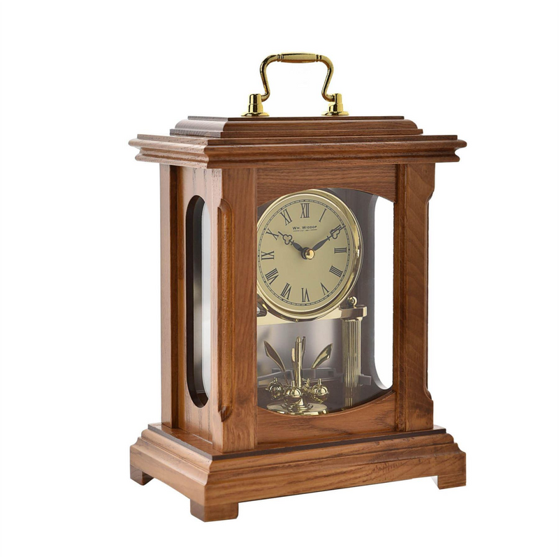 William Widdop Wooden Lantern Style Mantel Clock with Handle W2006