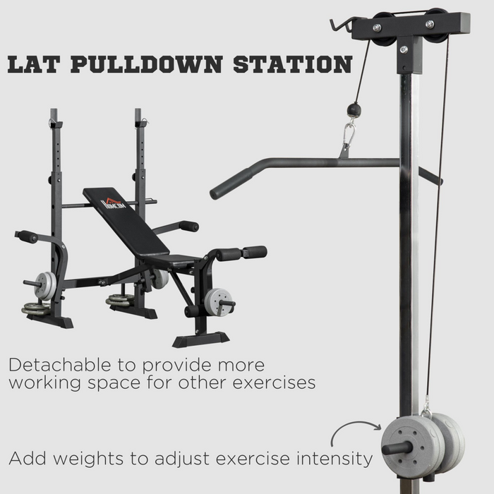 HOMCOM Adjustable Weight Bench Multifunction Full Body Workout Bench
