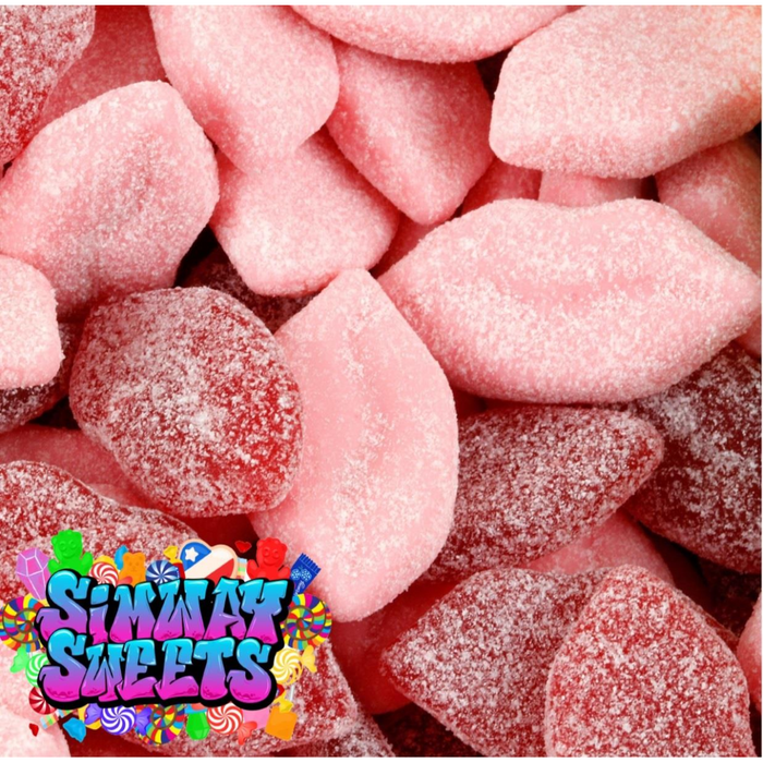 Fizzy Big Lips Red & Pink Mix Assorted Fizzies Retro Sweets Gift Jar - 715g