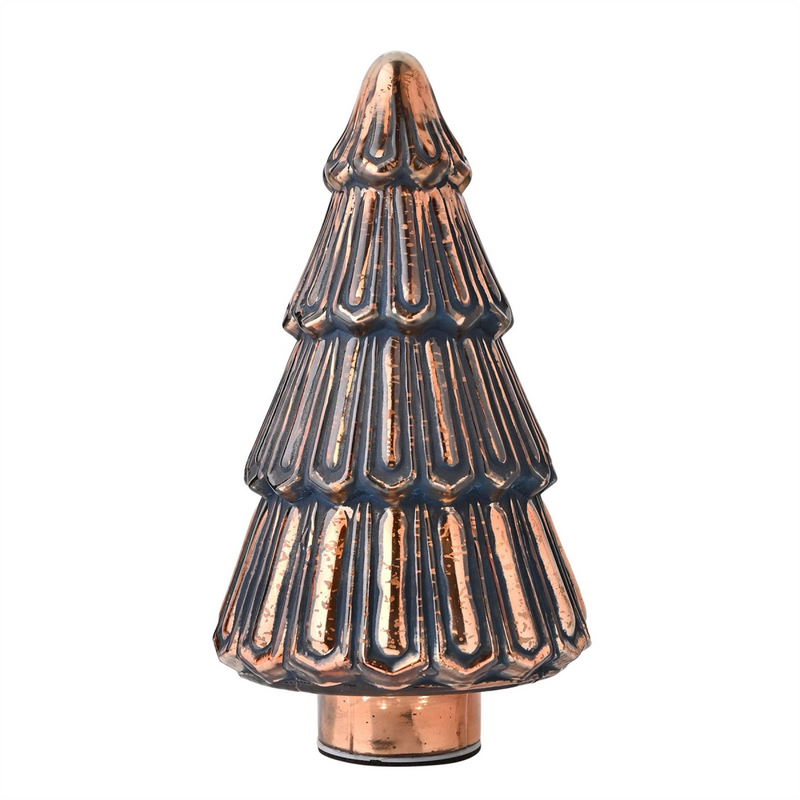 Large Navy Crackle Glass LED Christmas Tree
