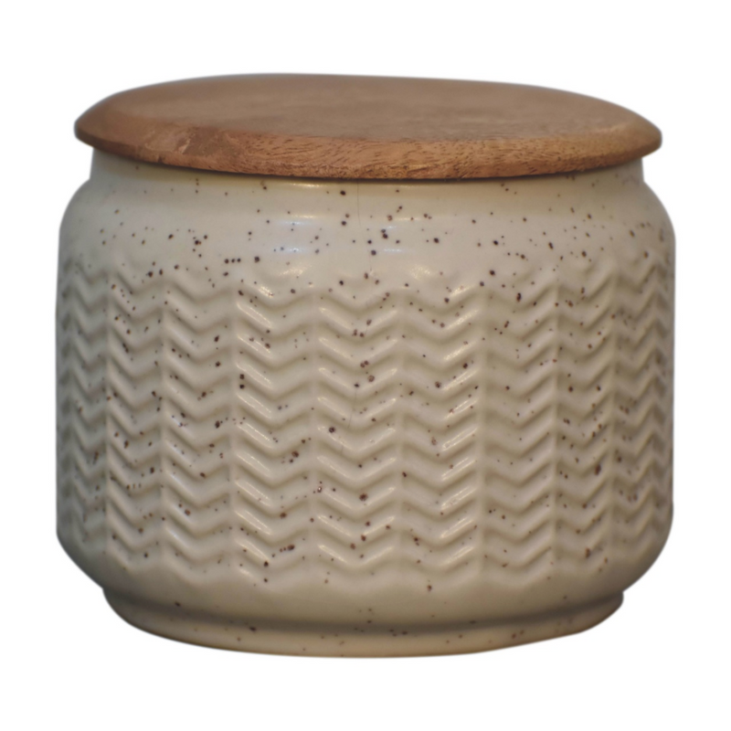 Artisan Furniture Kitchen Accessories - Zig-Zag Sugar, Tea and Coffee Set, Beige