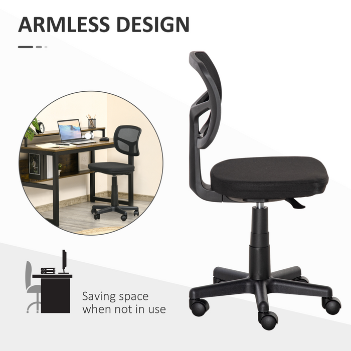 Vinsetto Small Office Chair without Arms, Ergonomic Swivel Mesh Desk Chair