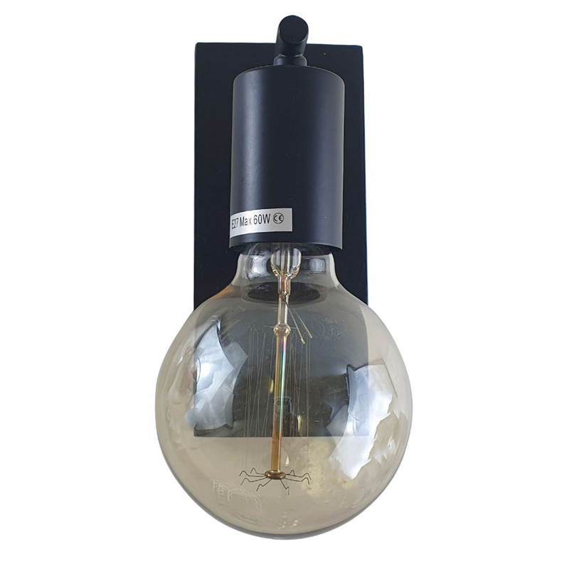 Wood base Wall Sconce E27 Screw Holder Industrial Lamp Retro Lights Black~1569