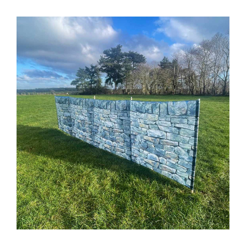 Stone Wall Folding Wooden Windbreaks 5 Pole