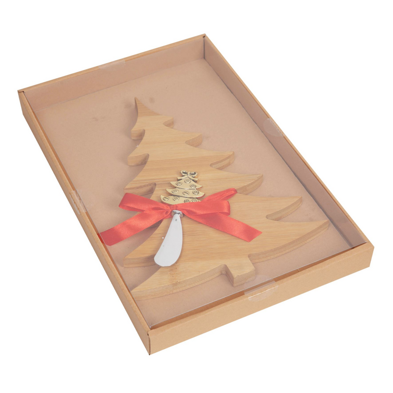 Bamboo Tree Shaped Chopping Board with Knife