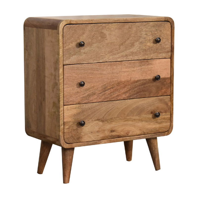 Artisan Furniture Solid Wood Mini Curved Oak-ish Chest