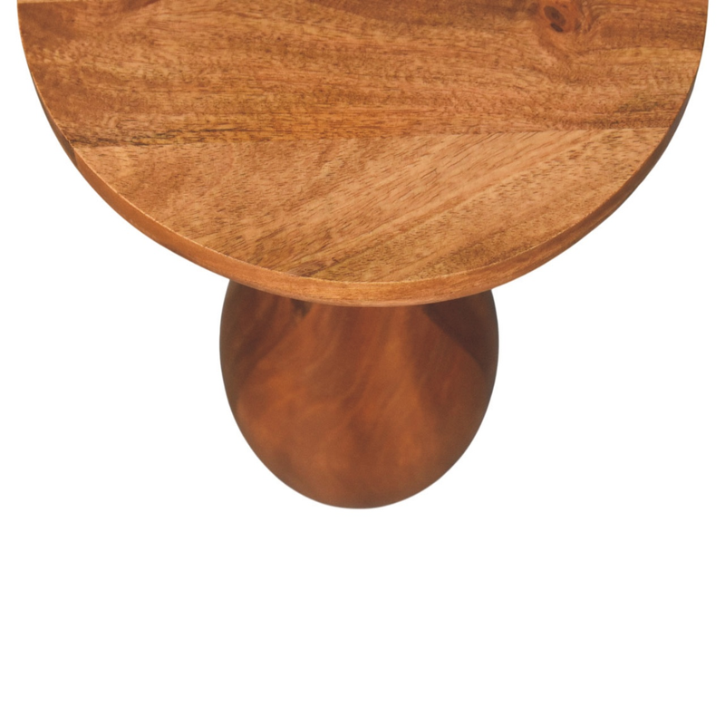 Artisan Furniture Solid Wood Curved Base Side Table, Brown