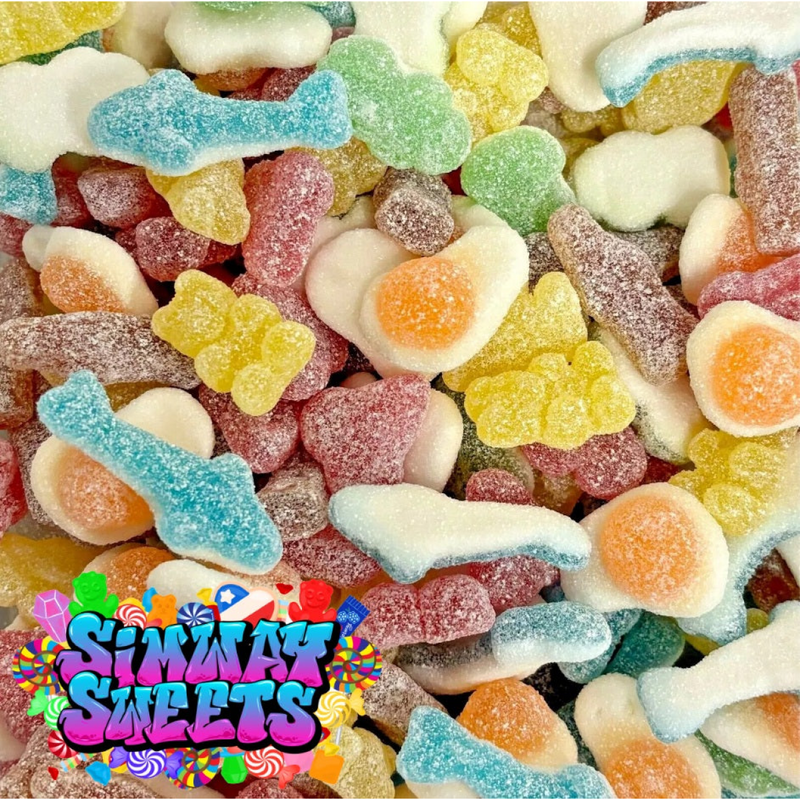 Sour Mix Retro Fizzy Gummy Sweets Gift Jar - 615g