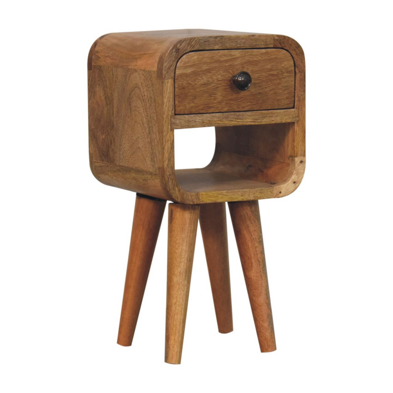 Artisan Furniture Solid Wood Extra Mini Oak-ish Curve Lower Bedside