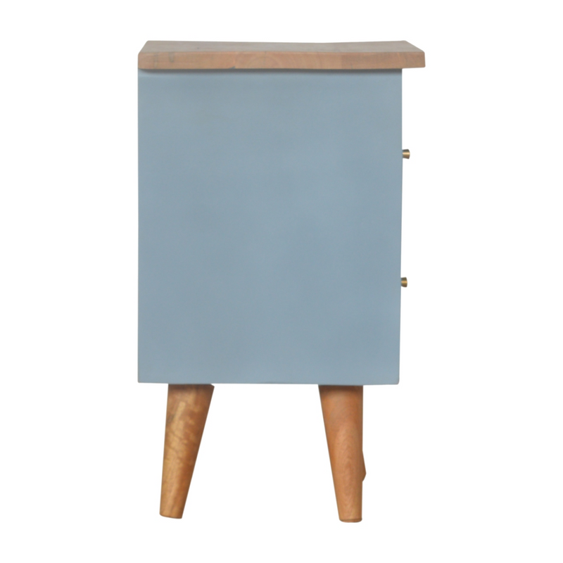 Artisan Furniture Solid Wood Blue Hand Painted Bedside