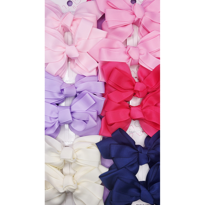Pastel Hair Bow Clip Slide Bows Pack of 24