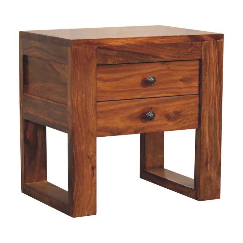 Artisan Furniture Solid Wood U-Square Honey Bedside