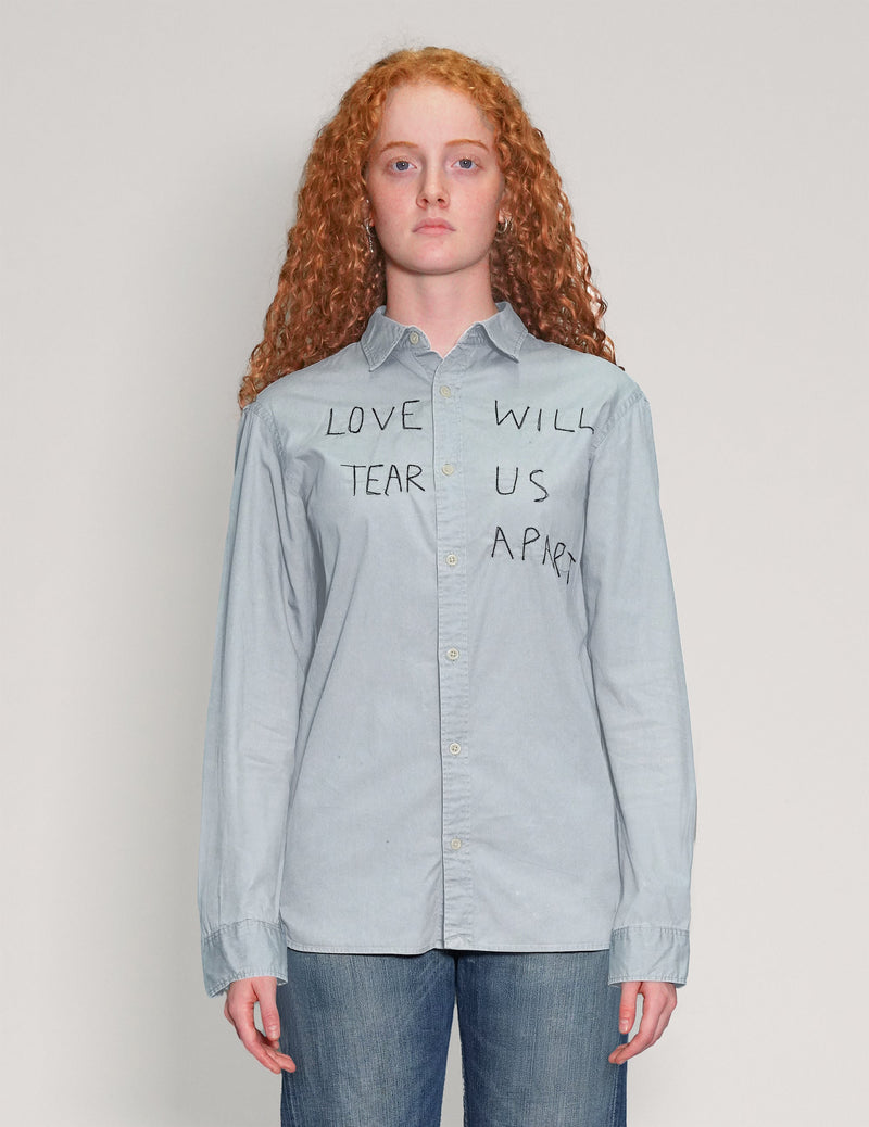 'Love Will Tear Us Apart' Light Blue Shirt
