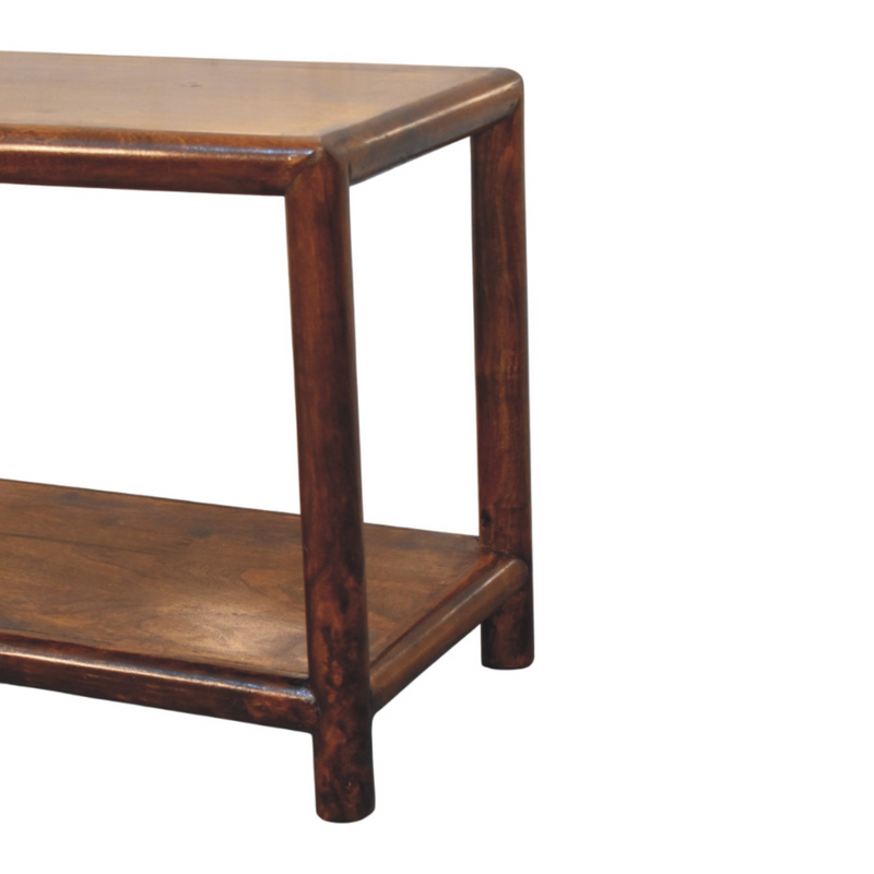 Artisan Furniture Solid Wood Regency Bench, 1 Shelf, Dark Brown