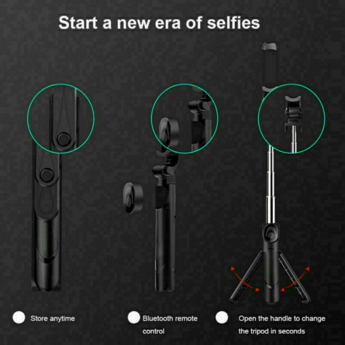 Bluetooth Selfie Tripod Telescopic Stick Remote Monopod Extendable Phone Holder