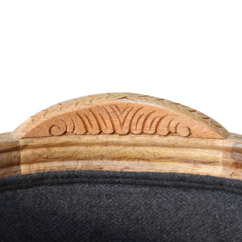 Artisan Furniture Solid Wood Carved Battleship Tweed Pet Bed