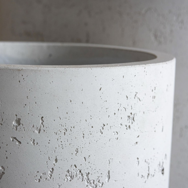 Aurella | White Mist – 100cm XXL Concrete Cylinder Planter – 621L Round Plant Pot