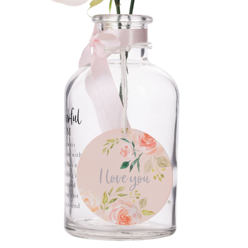 Peaches & Cream Flower in Glass Jar - Nan