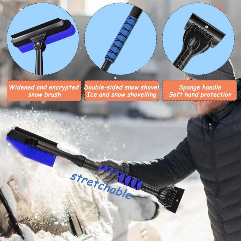 Detachable Car Snow Shovel Ice Scraper Extendable Dust Removal Cleaning Brush