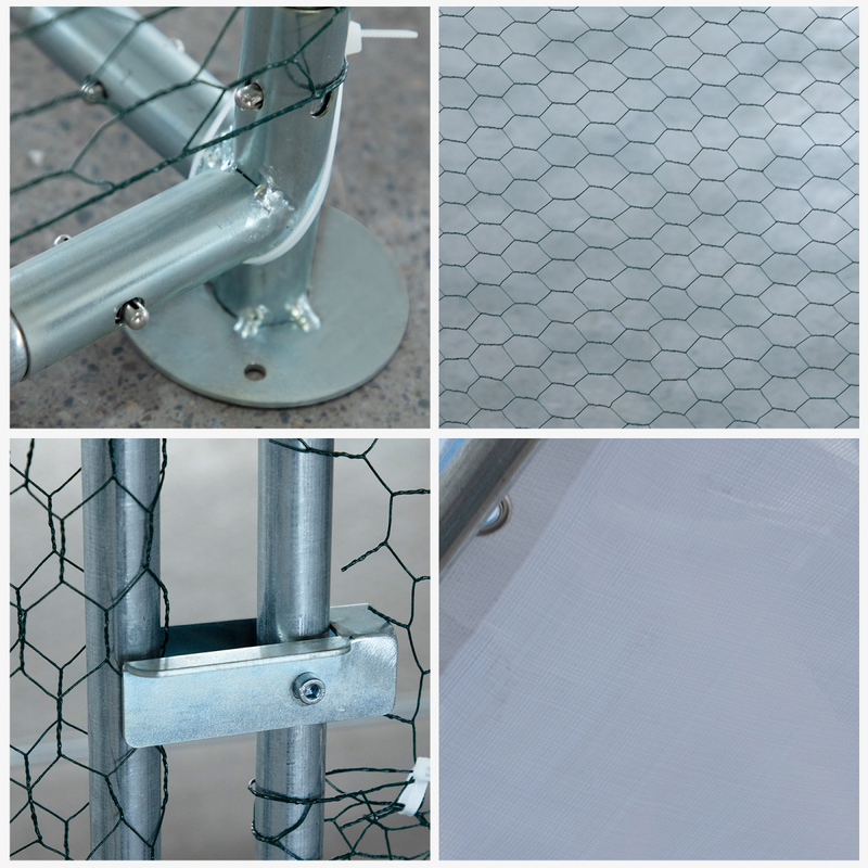 10 x 10 ft Large Metal Chicken Coop, Walk-in Poultry Cage Chicken Hen Run House with Waterproof Cover, Rabbits Cats Dogs Farm Pen for Outdoor Backyard Farm Garden