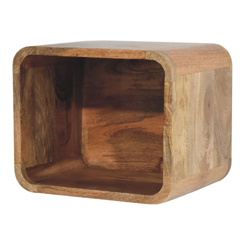 Artisan Furniture Solid Wood Oak-ish Floating Open Bedside