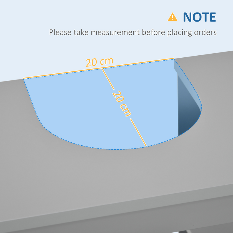 kleankin Bathroom Pedestal Under Sink Cabinet with Storage Shelves, Door, Grey