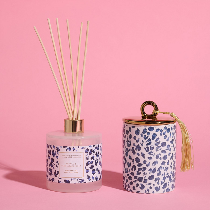 Frida Leopard 270g Candle Papaya & Pink Grapefruit