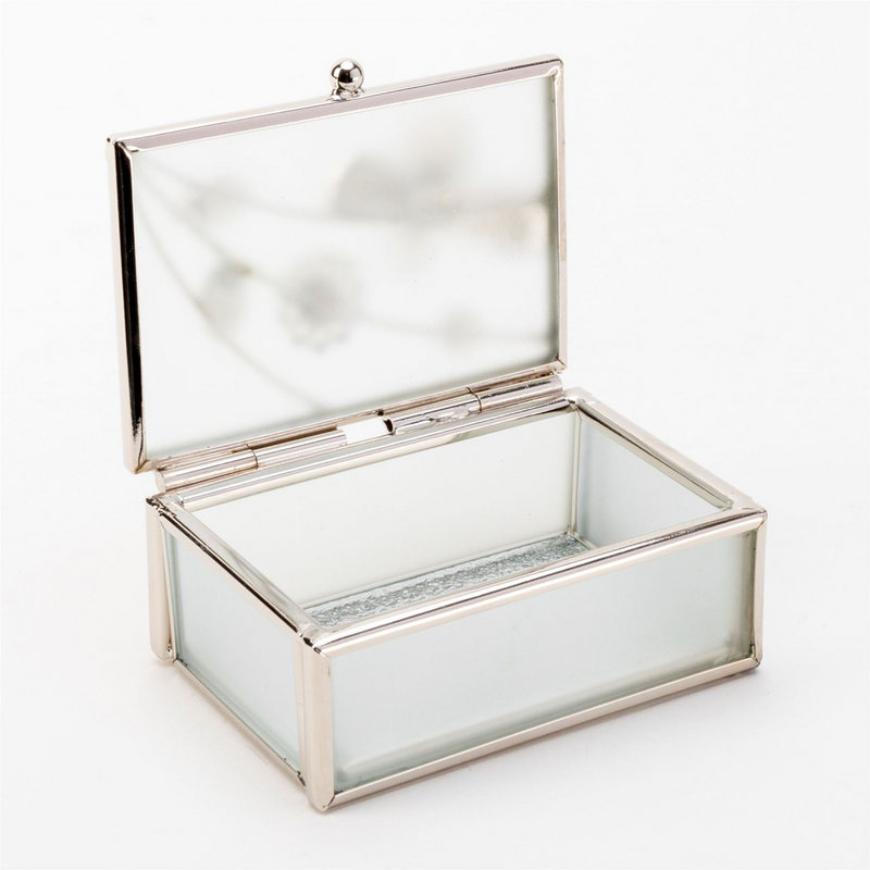 Sophia Classic Glass & Wire Bumble Bee Rectangle Trinket Box