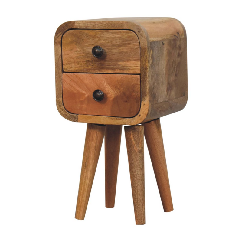 Artisan Furniture Solid Wood Extra Mini Curved Oak-ish Bedside