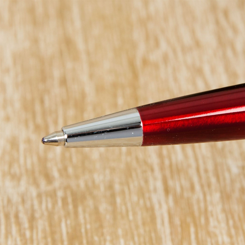 Stratton Ballpoint Pen - Red with Etched Pattern Top
