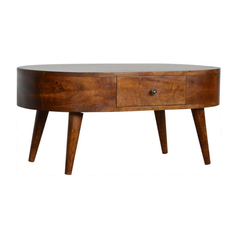 Artisan Furniture Solid Wood Chestnut Rounded Coffee Table