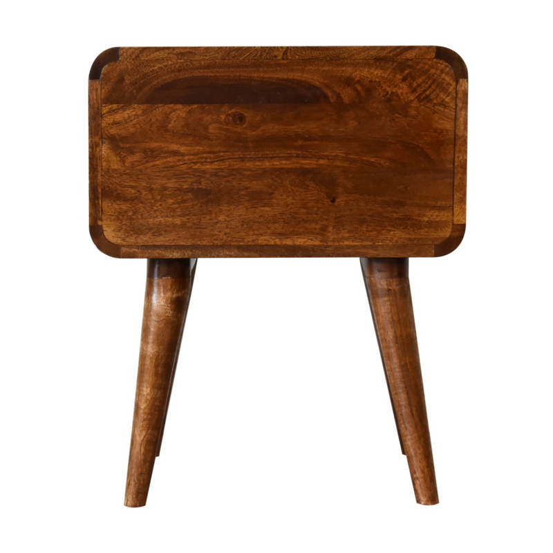 Artisan Furniture Solid Wood Curved Chestnut Bedside