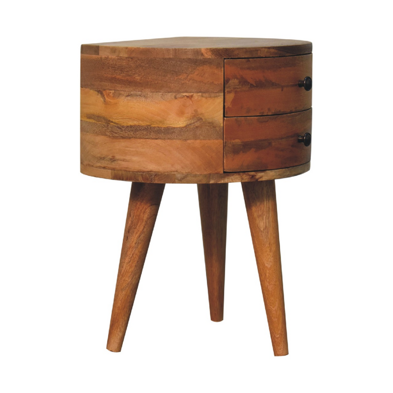 Artisan Furniture Solid Wood Odyssey Oak-ish Tripod Bedside