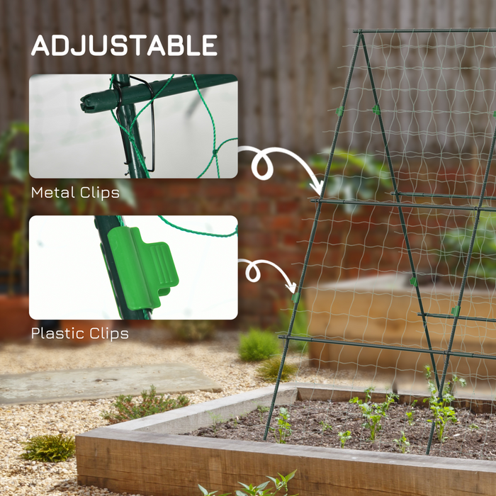 Outsunny A-Frame Trellis Plant Support for Vegetables, Flowers, Fruit