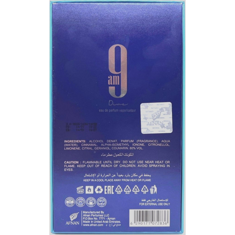 Afnan 9AM Dive Eau De Parfum Spray 100ml