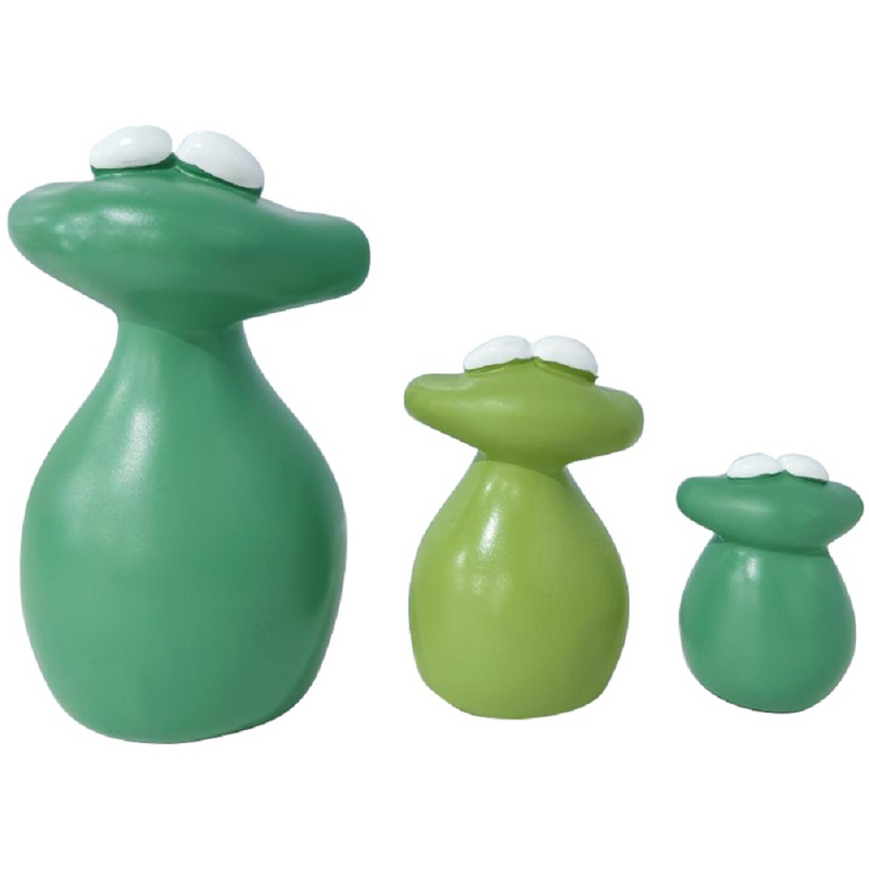 3 PCS New Big Mouth Frog Garden Decoration Waterproof Resin Family Garden Statue