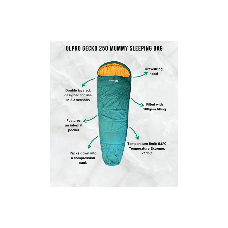 Gecko 250 Mummy Sleeping Bag