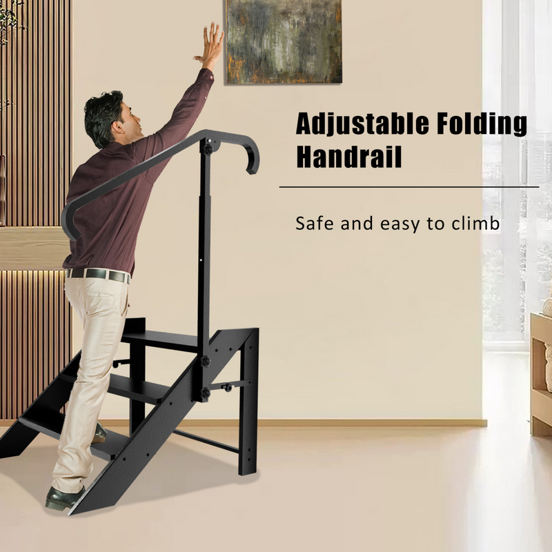 Step Ladder 3 Step Folding, Step Stool Foldable, RV Steps with Non Slip Feets, Max Load Capacity 660lbs Hot Tub Steps for Home, Travel Trailer, Camper, Mobile Home, Spa, and Porch