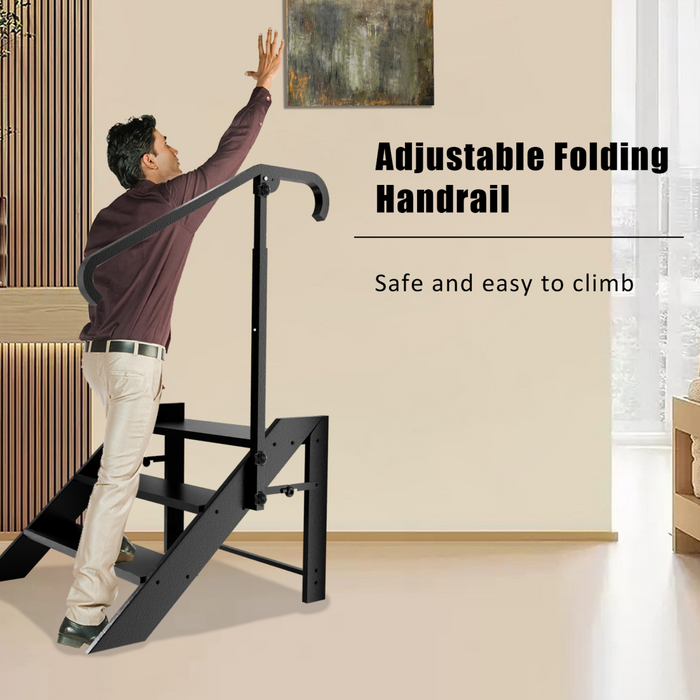 Step Ladder 3 Step Folding, Step Stool Foldable, RV Steps with Non Slip Feets, Max Load Capacity 660lbs Hot Tub Steps for Home, Travel Trailer, Camper, Mobile Home, Spa, and Porch