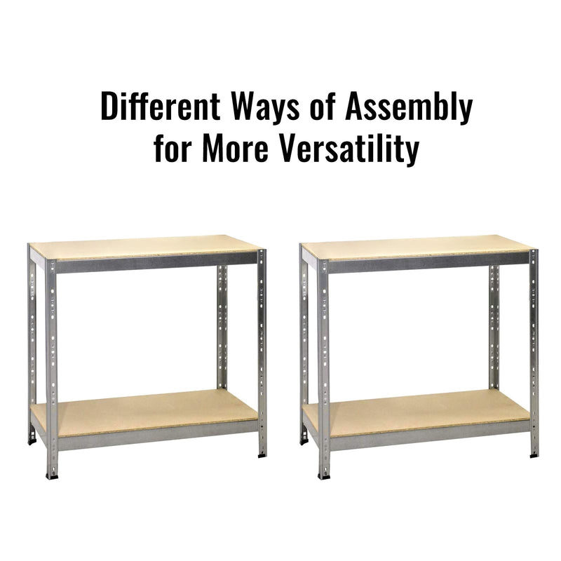 4 Tier Heavy Duty Metal Galvanised Shelving Rack Unit Garage Storage Shelf UK