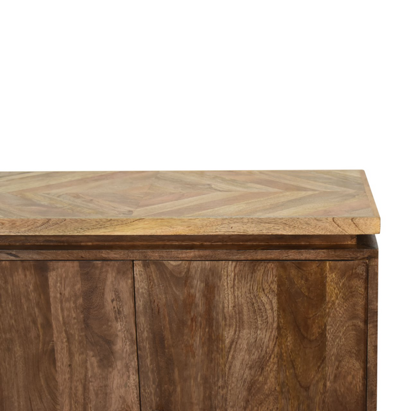 Artisan Furniture Solid Wood Platform Cabinet, Light Brown, 2 Doors
