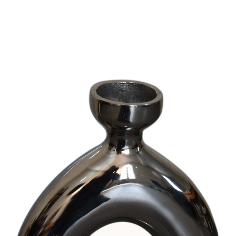 Artisan Furniture Home Decor Accessories - Round Vase in Nickle Finish