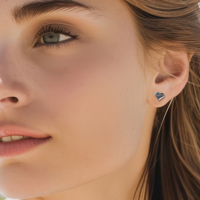 Silver Heart Stud Earrings & Love You You're the Best x Mini Gift Hamper