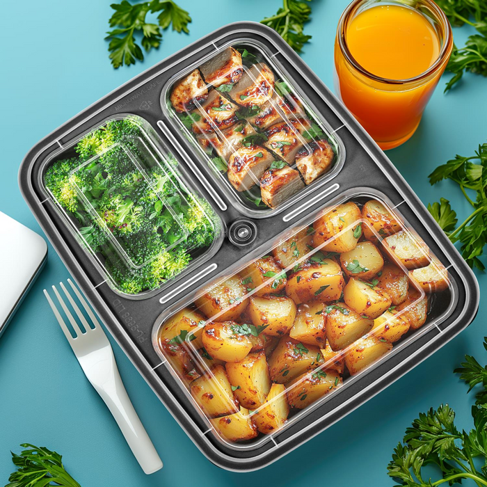 VINSANI 10pk 3 COMPARTMENTS MEAL PREP CONTAINERS 1010425 X 2