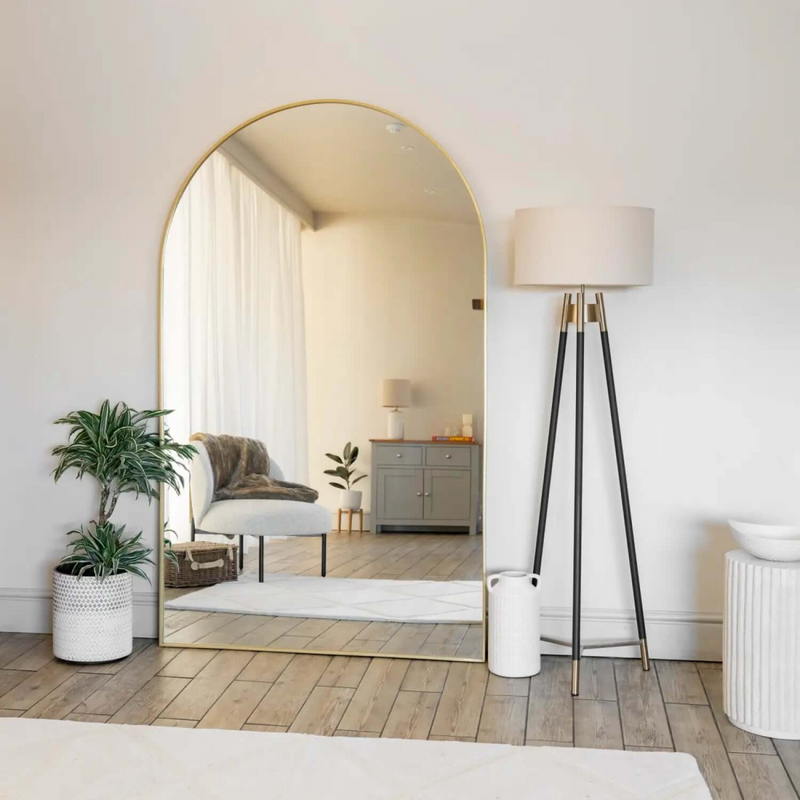 Akiko- Full Length Gold Metal Arched Mirror - 200cm x 120cm